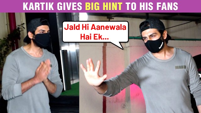Kartik Aaryan Hints At A BIG Announcement, Patiently Poses For Media | Video