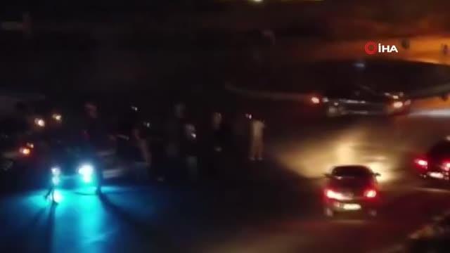 Esenyurt'ta asker uğurlamasında yol kapatıp drift yapan magandalar kamerada