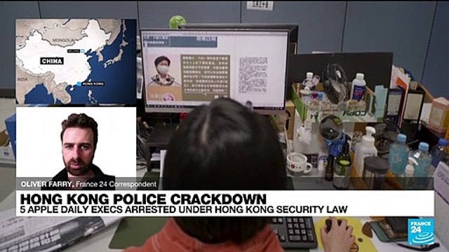 Hong Kong: Cinq responsables du journal pro-démocratie Apple Daily arrêtées, dont son rédacteur en chef, lors d'une perquisition de la salle de rédaction de ce quotidien dans le viseur des autorités