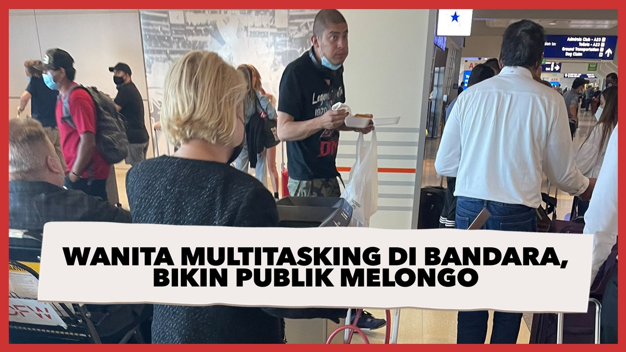 Viral Foto Wanita Antre di Bandara, Pas Dizoom Publik Kaget Lihat Hal Ini