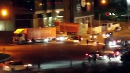 Asker uğurlamasında yol kapatıp drift yapan magandalar kamerada