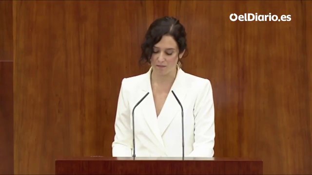 Ayuso empieza su discurso de investidura cargando contra el Gobierno y los indultos: Es ilegal e inmoral
