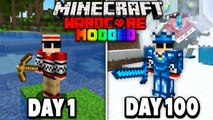 I Survived 100 Days in Modded Hardcore Minecraft.. [1000+ Mods]