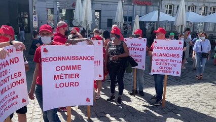 Mons : manifestation des travailleurs du secteur hospitalier sur la Grand-Place