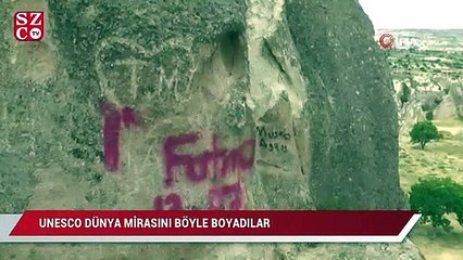 Kapadokya’da peribacalarına çirkin saldırı