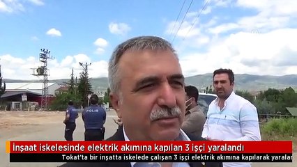 İnşaat iskelesinde elektrik akımına kapılan 3 işçi yaralandı