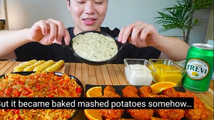 Asmr MUCKBANG orange roster chicken and spaghetti  eating muckbang