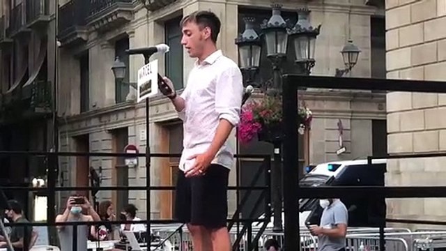 Discurs de Marcel Vivet a la plaça de Sant Jaume