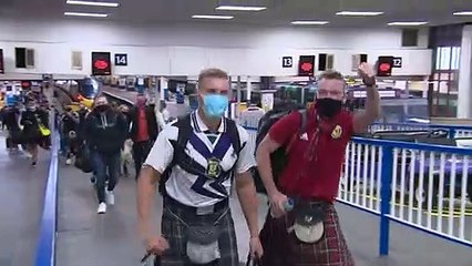 Tartan army arrive in London ahead of match against England