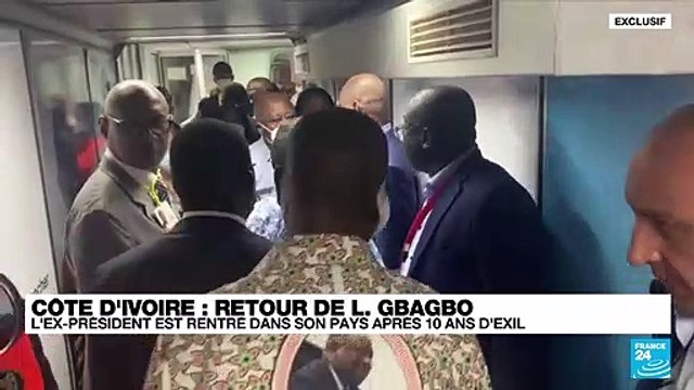 Laurent Gbagbo en Côte d'Ivoire, accueilli par ses partisans en liesse