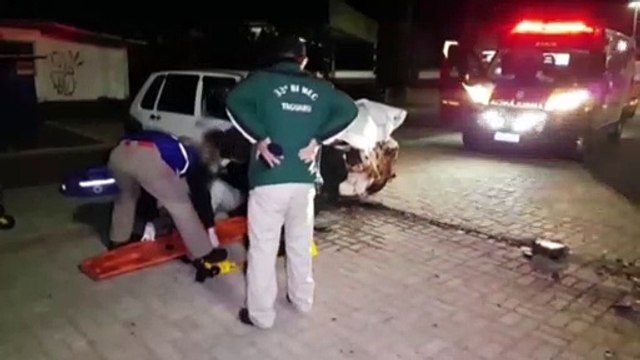 Homem fica ferido em acidente na Av. Barão do Rio Branco no Bairro São Cristóvão