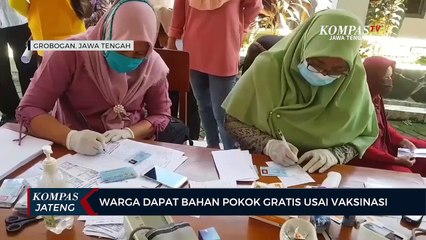 Warga Dapat Bahan Pokok Gratis Usai Vaksinasi