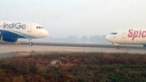 Planes standing at Ahmedabad airport damaged due to rain