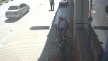 Yolda yürürken gördüğü bisikleti böyle çaldı