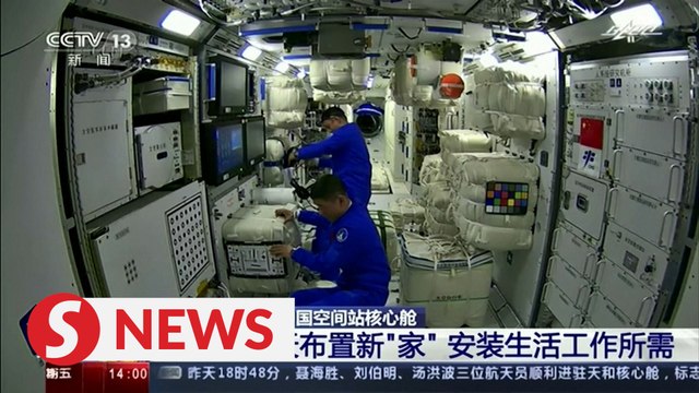 Chinese astronauts board space station module and settle in