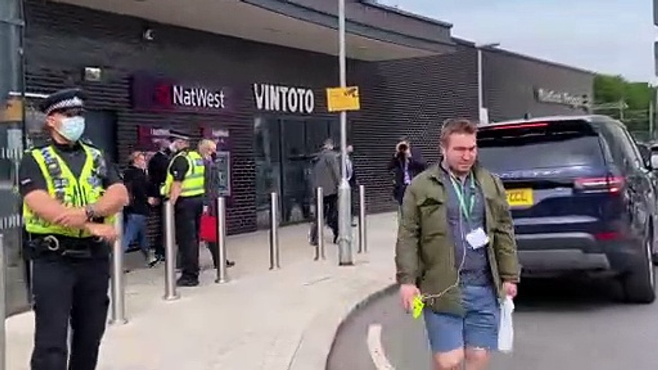 Boris Johnson arrives in Wakefield