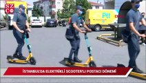 İstanbul'da elektrikli scooter'lı postacı dönemi