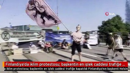 Finlandiya'da iklim protestosu: başkentin en işlek caddesi trafiğe kapatıldı