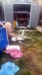 Poolside Plunge Doesn't Go As Planned