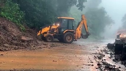 Landslide near a tourist spot #AmboliWaterfall.road cleared now. No injuries reported.