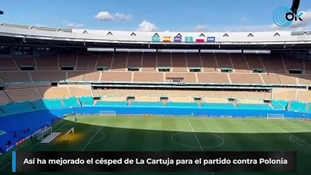 Así ha mejorado el césped de La Cartuja para el partido contra Polonia