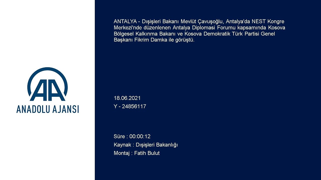 ANTALYA - Çavuşoğlu, Kosova Bölgesel Kalkınma Bakanı Damka ile bir araya geldi