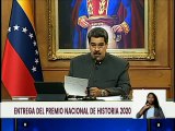 Pdte. Maduro entregó el Premio Nacional de Historia 2020 y clausura el Foro Internacional Carabobo siglo XXI 