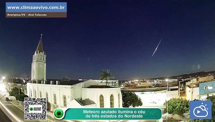 Meteoro azulado ilumina o céu de três estados do Nordeste