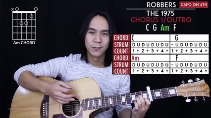 Robbers Guitar Tutorial - The 1975 Guitar Lesson Tabs + Easy Chords + Guitar Cover