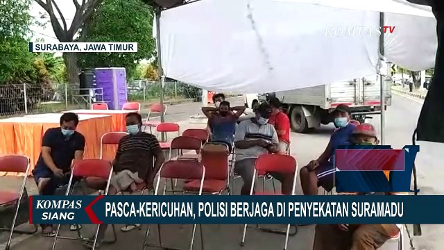 Pasca Kericuhan, Pos Penyekatan Suramadu Masih Dijaga Ketat Polisi