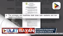 Alfonso, Cavite LGU, hinikayat ang business establishments na magbigay diskwento sa mga vaccinated vs COVID-19