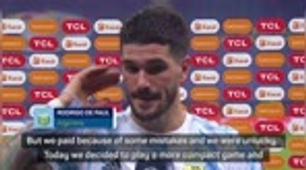 Télécharger la video: De Paul delighted with Argentina victory, Godin rues Uruguay mistakes