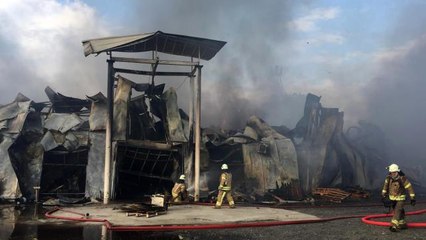 Son dakika: Drone - Çatalca'da imalathanede çıkan yangın kontrol altına alındı