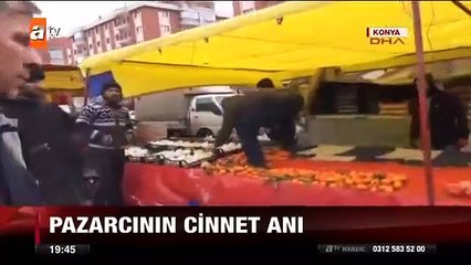 Pazarcı cinnet geçirdi