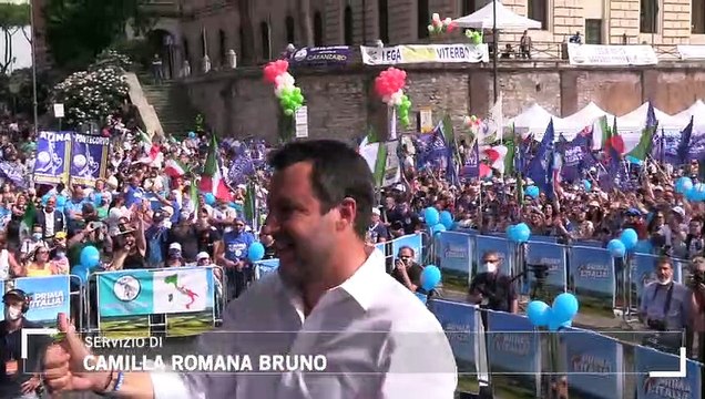 Lega in piazza a Roma. Le voci dei militanti: Piena fiducia in Salvini; bene sostenere Draghi