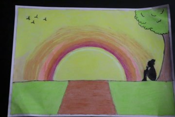 Scenery Drawing | Crayon Art | Art and Crafts #10