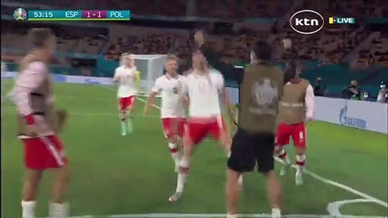 Goal! Robert Lewandowski (Poland) makes no mistake with his header, score changes to 1-1