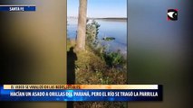 Hacían un asado a orillas del Paraná, pero el río se tragó la parrilla