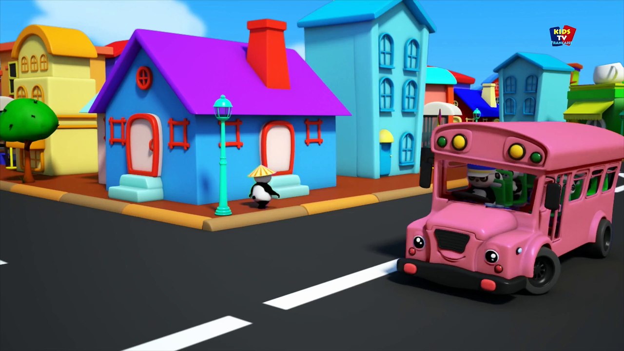 Les roues sur le bus - autobus rimes pour les enfants - top français rimes - The Wheels On The Bus