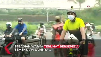 Bundaran HI Masih Dipadati Warga yang Ingin Berolahraga