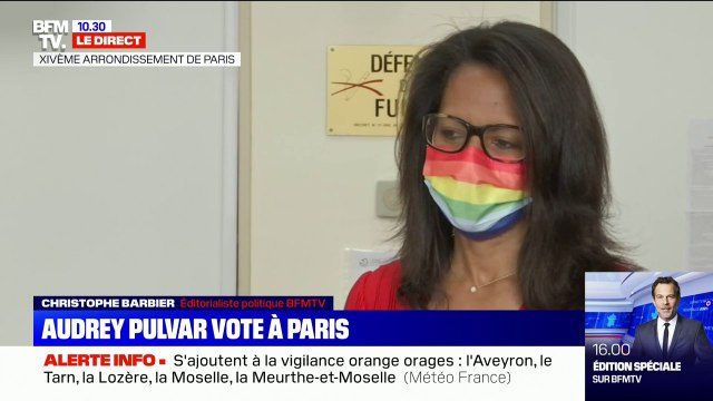 Élections régionales: tête de liste Île-de-France en commun , Audrey Pulvar vote à Paris