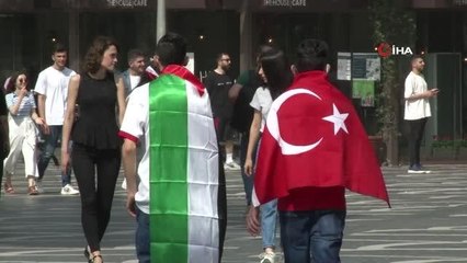 Türkiye - İsviçre maçı öncesi Bakü sokakları Mehter Marşı ile inledi