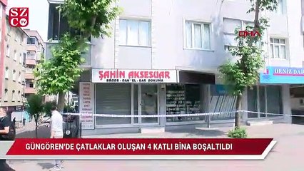 Güngören'de çatlaklar oluşan 4 katlı bina boşaltıldı