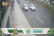 Surquillo: moto impacta con auto en la Avenida Tomás Marsano