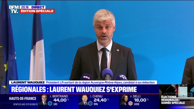 Régionales en Auvergne-Rhône-Alpes: LaurentRégionales en Auvergne-Rhône-Alpes: pour Laurent Wauquiez, c'est un choix net pour un cap clair Wauquiez salue un choix net des électeurs