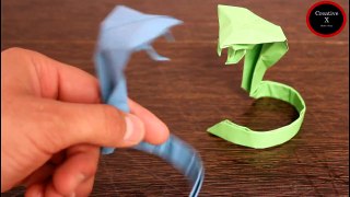 How To Make A Origami Animal - Paper - Snake (Paper Craft) Creative X