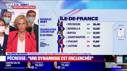 Valérie Pécresse annonce qu'elle déposera une "liste de deuxième tour" qui sera "la même qu'au premier"