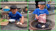 Rural life Little chef cooking food 조리 クック That make you miss childhood life