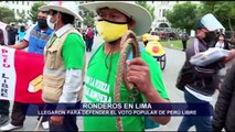 Ronderos en Lima: llegaron para defender el voto popular de Perú Libre