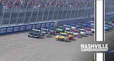 Quin Houff draws the yellow flag on Lap 1 on Nashville Superspeedway